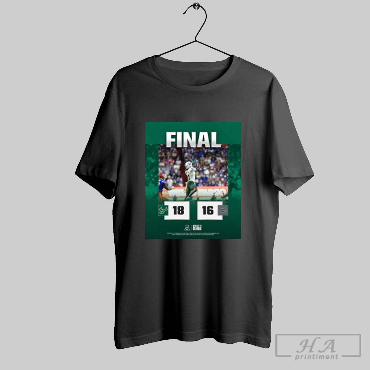 Official Usf Bulls Win 18 16 Florida Poster - Adult & Kids T-Shirts, Sweatshirts & Hoodies apparel design preview 1