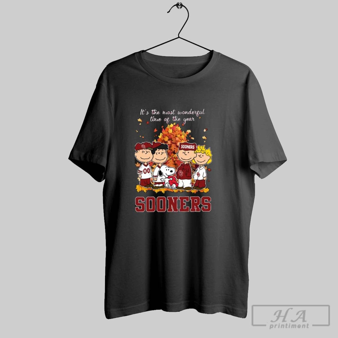 Official Oklahoma Sooners And Peanuts Characters Its - Adult & Kids T-Shirts, Sweatshirts & Hoodies apparel design preview 1