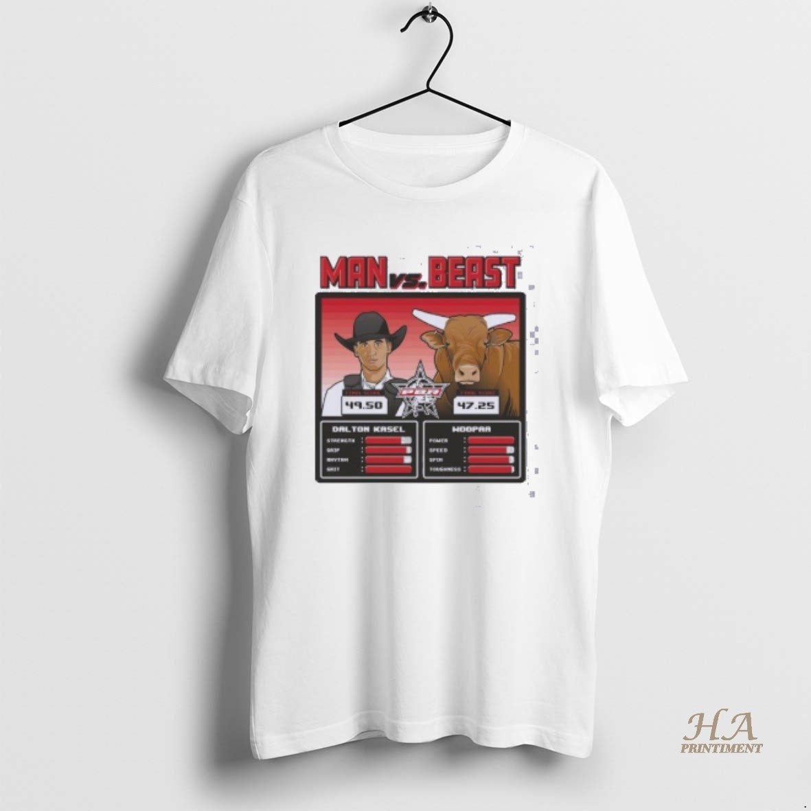 Official Pbr Man Vs Beast Dalton Kasel Woopaa - Adult & Kids T-Shirts, Sweatshirts & Hoodies apparel design preview 1