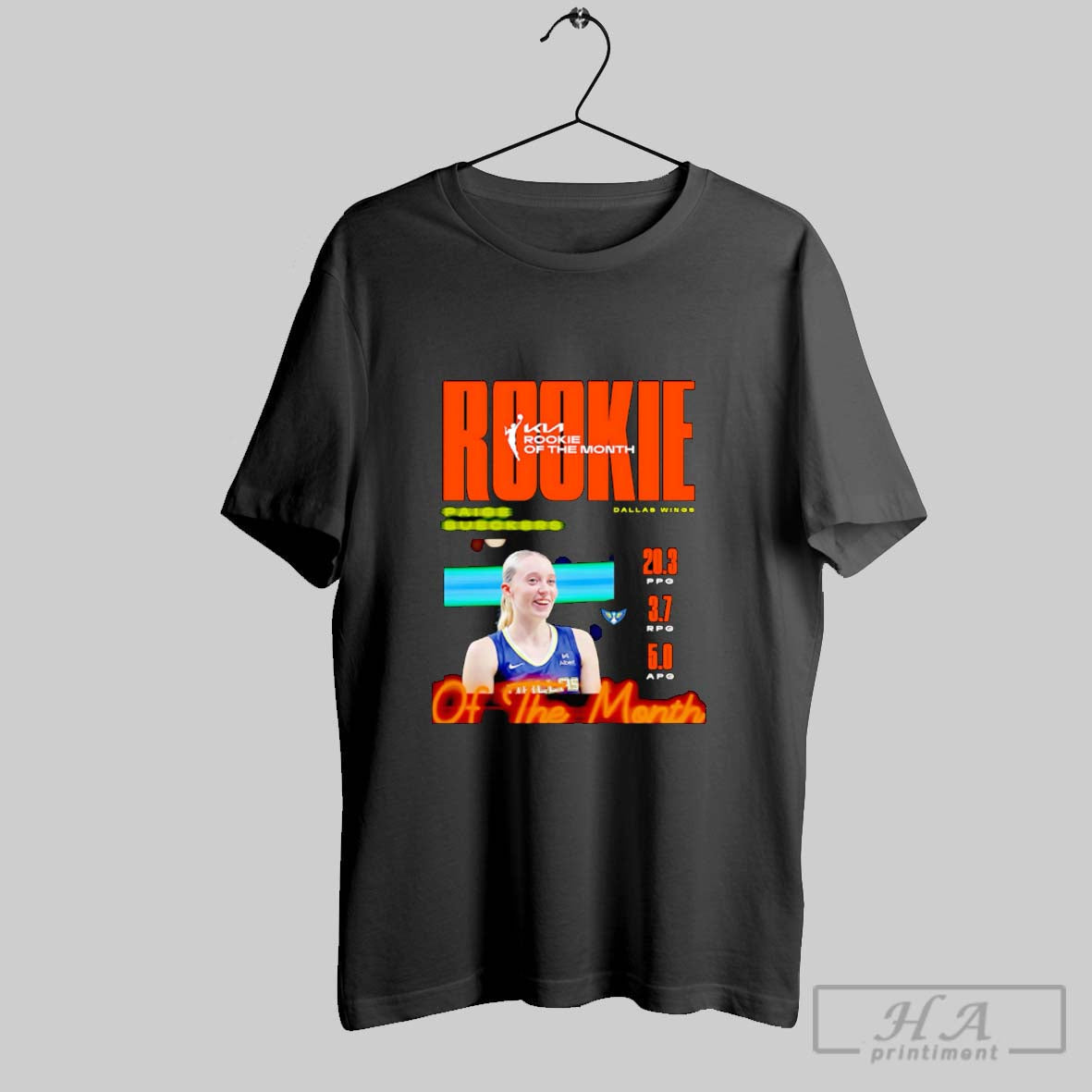 Official Paige Bueckers Rookie Of The Month - Adult & Kids T-Shirts, Sweatshirts & Hoodies apparel design preview 1