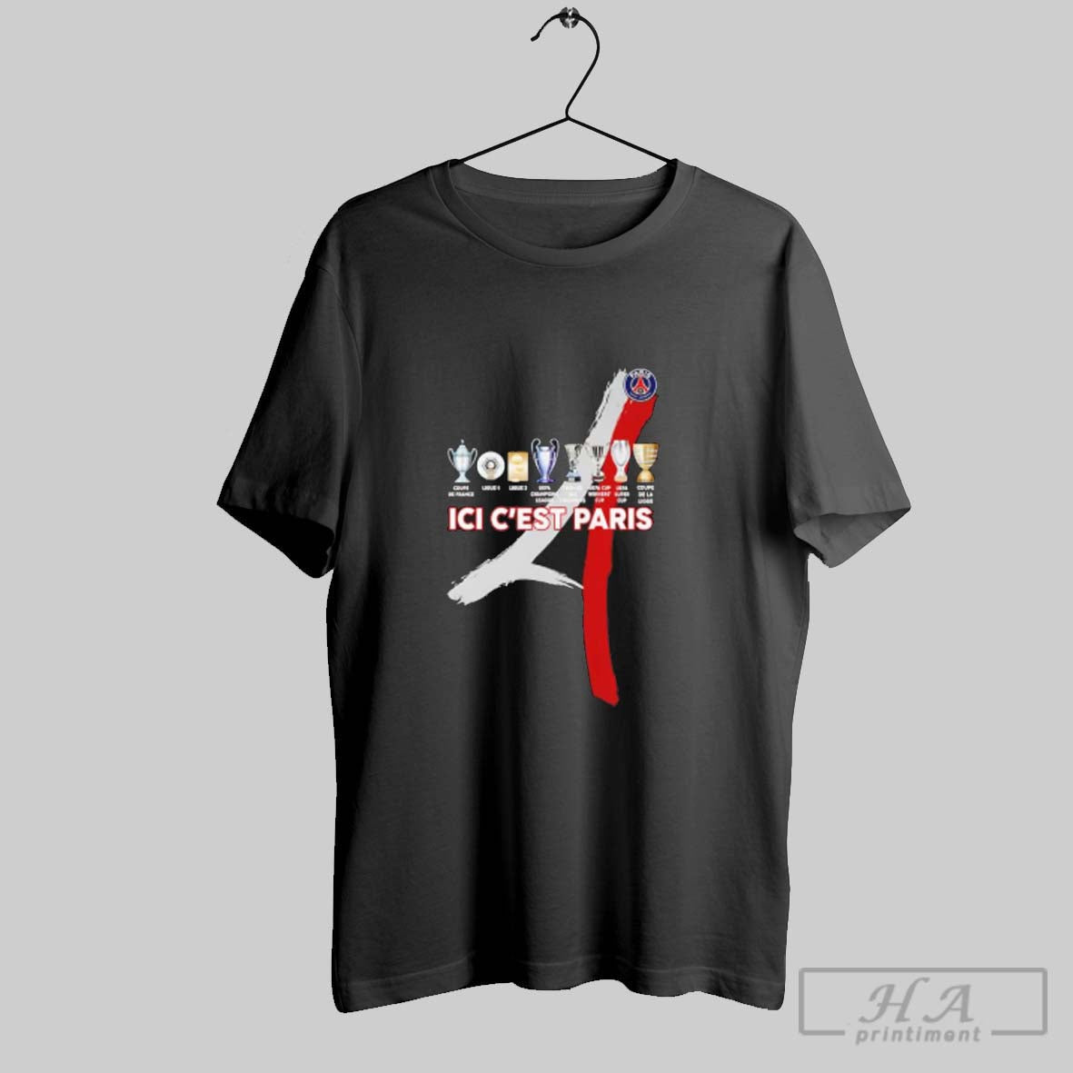 Official Paris Saint Germain Football Ici Cest Trophy - Adult & Kids T-Shirts, Sweatshirts & Hoodies apparel design preview 1