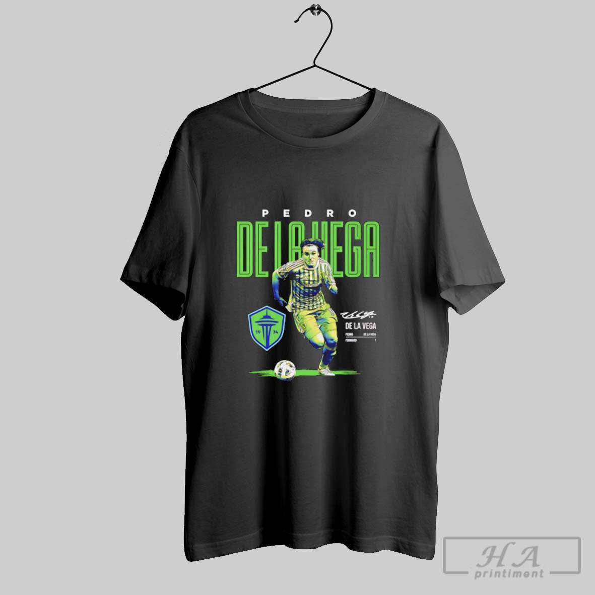 Official Pedro De La Vega Seattle Sounders Fc Bitmap - Adult & Kids T-Shirts, Sweatshirts & Hoodies apparel design preview 1