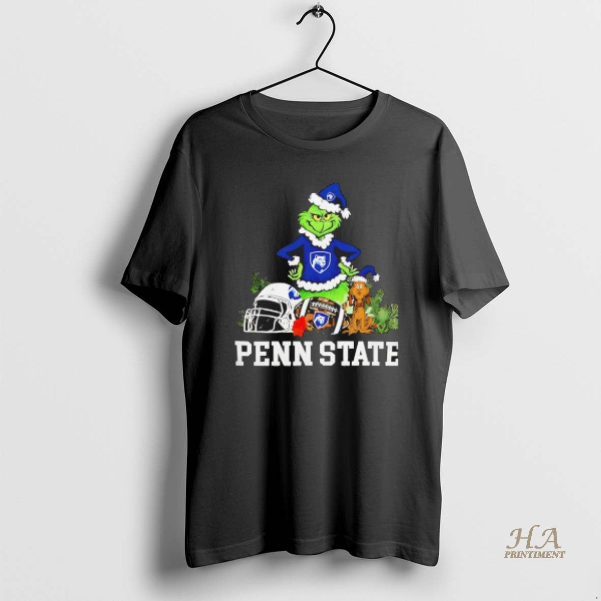 Official Penn State The Grinch And Max Helmet - Adult & Kids T-Shirts, Sweatshirts & Hoodies apparel design preview 1