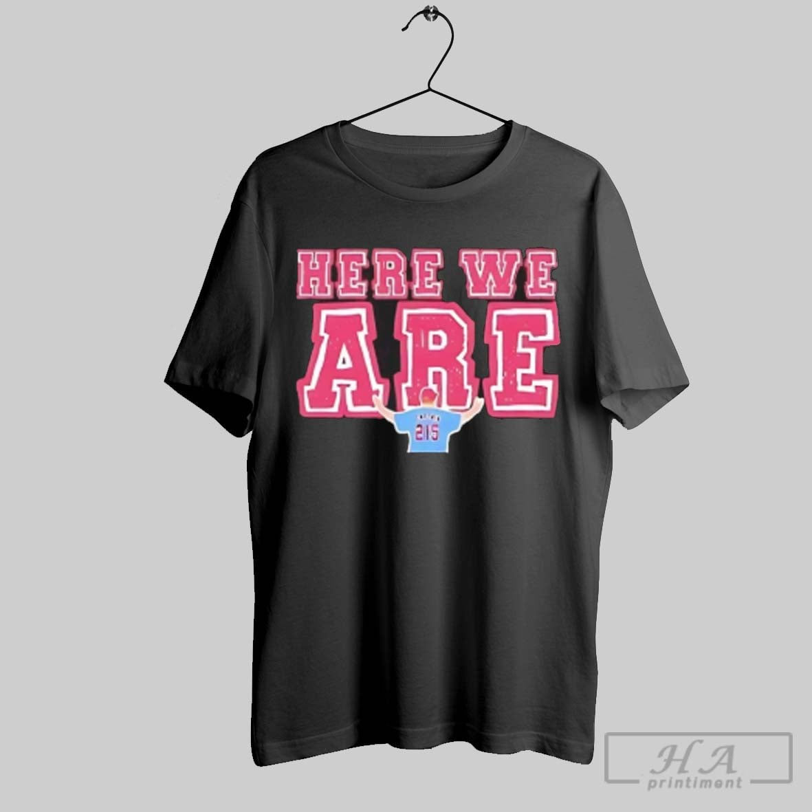Official Philadelphia Phillies Here We Are 215 - Adult & Kids T-Shirts, Sweatshirts & Hoodies apparel design preview 1