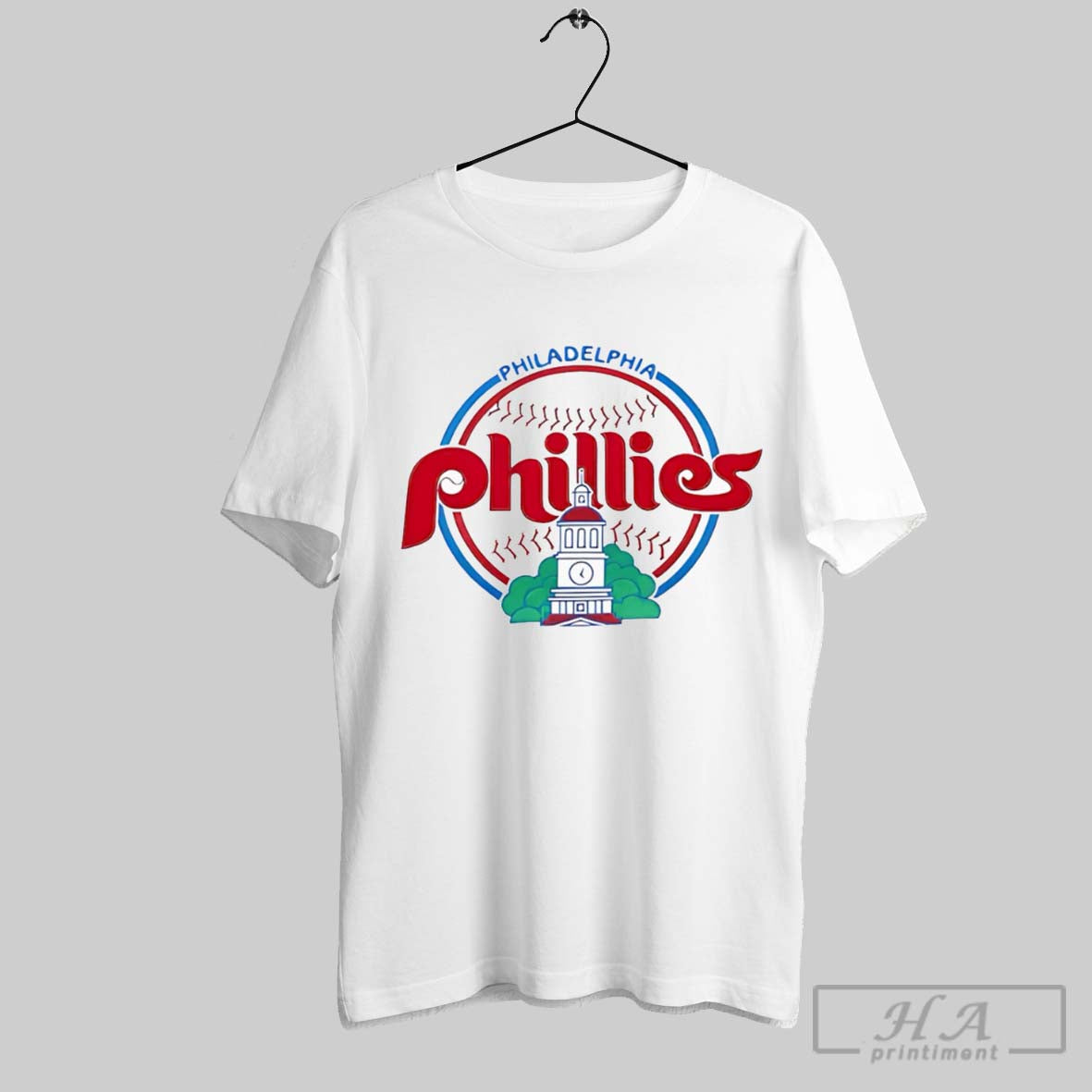 Official Philadelphia Phillies Throwback Slub Logo - Adult & Kids T-Shirts, Sweatshirts & Hoodies apparel design preview 1
