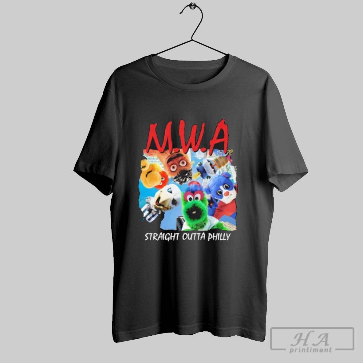 Official Philadelphia Sports Mascots Mwa Strainght - Adult & Kids T-Shirts, Sweatshirts & Hoodies apparel design preview 1