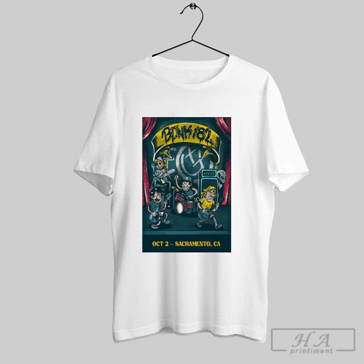Official Poster Blink 182 October 2 2025 Aftershock - Adult & Kids T-Shirts, Sweatshirts & Hoodies apparel design preview 1