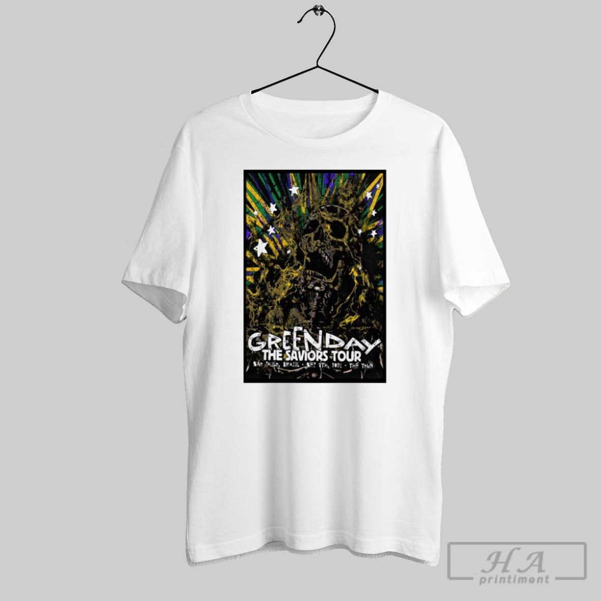 Official Poster Green Day The Saviors Tour Town Sao - Adult & Kids T-Shirts, Sweatshirts & Hoodies apparel design preview 1