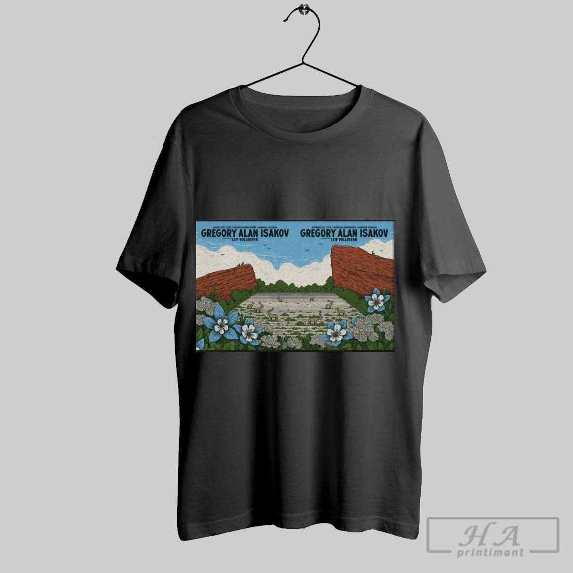 Official Poster Gregory Alan Isakov At Red Rocks - Adult & Kids T-Shirts, Sweatshirts & Hoodies apparel design preview 1