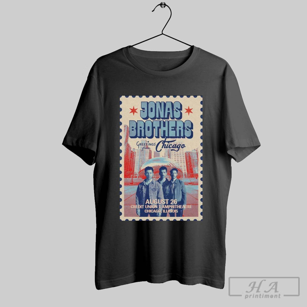 Official Poster Jonas Brothers August 26 2025 Credit - Adult & Kids T-Shirts, Sweatshirts & Hoodies apparel design preview 1
