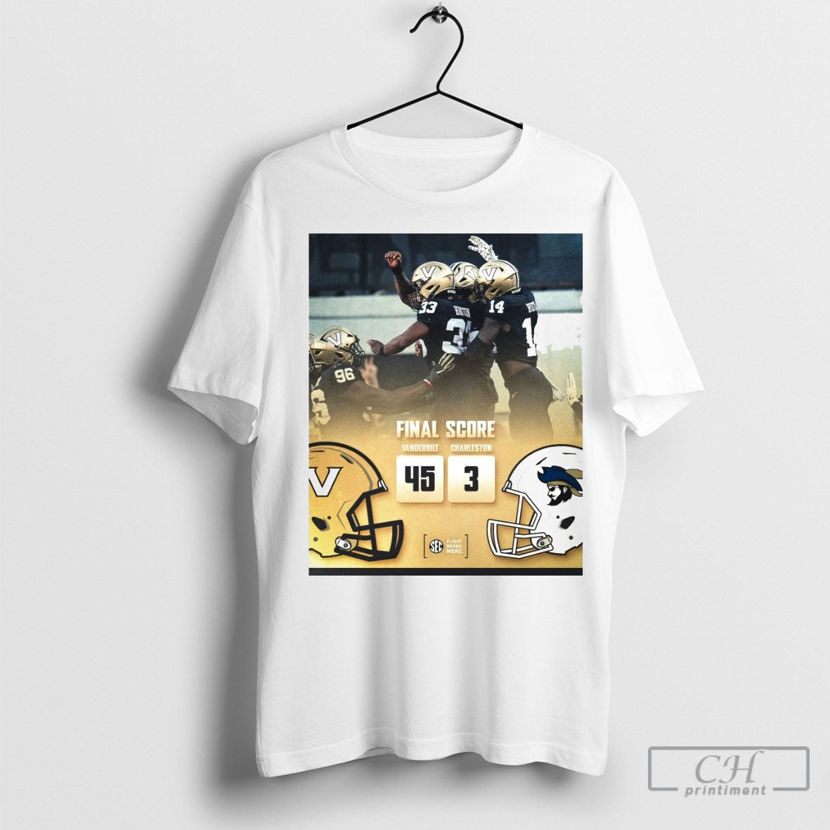 Official Poster Vanderbilt Commodores Defeated - Adult & Kids T-Shirts, Sweatshirts & Hoodies apparel design preview 1