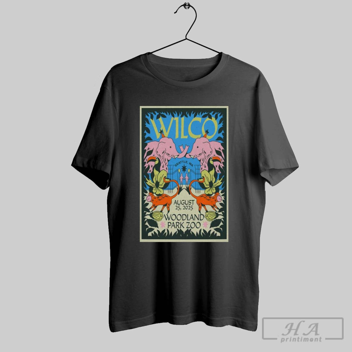 Official Poster Wilco Tour Woodland Park Zoo Seattle - Adult & Kids T-Shirts, Sweatshirts & Hoodies apparel design preview 1