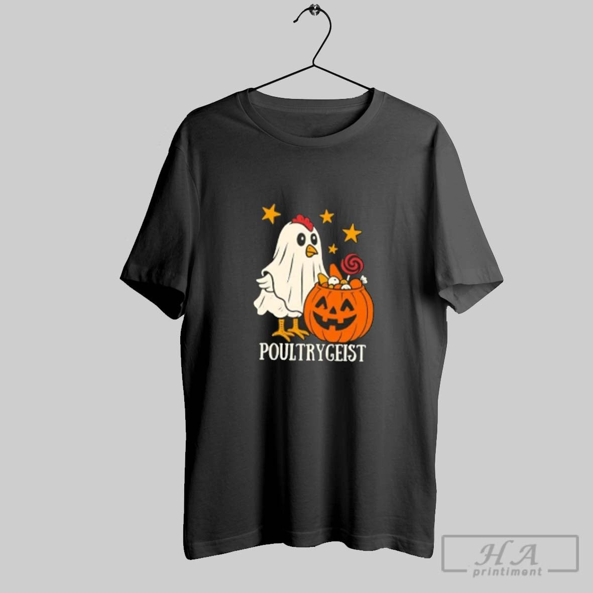 Official Poultrygeist Halloween Chicken Ghost Costume - Adult & Kids T-Shirts, Sweatshirts & Hoodies apparel design preview 1