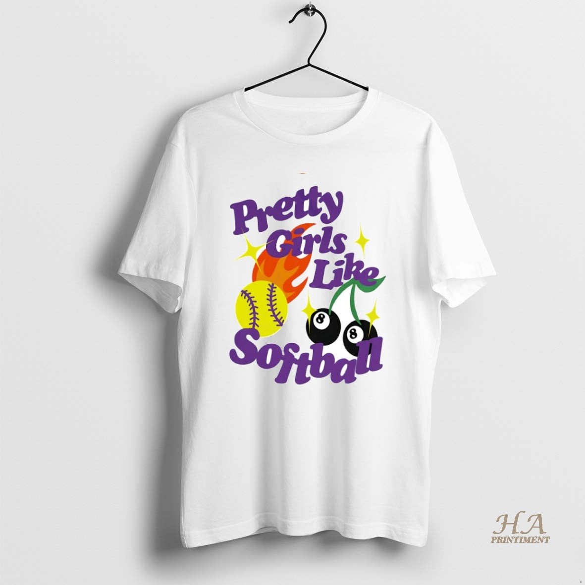 Official Pretty Girls Like Softball Circle - Adult & Kids T-Shirts, Sweatshirts & Hoodies apparel design preview 1