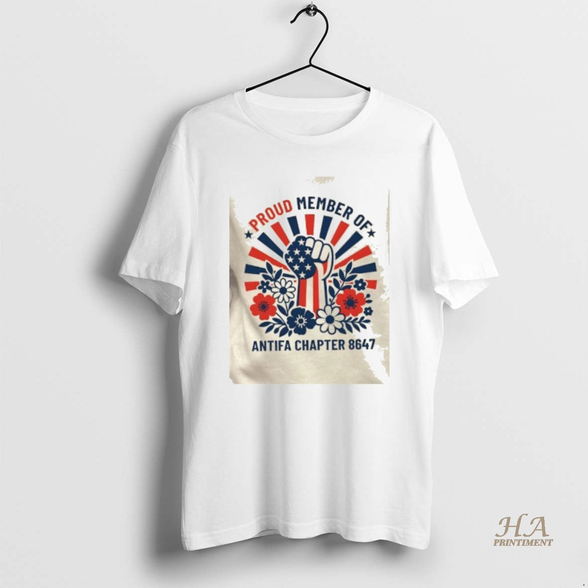 Official Proud Member Of Antifa Chapter 8647 Fist - Adult & Kids T-Shirts, Sweatshirts & Hoodies apparel design preview 1