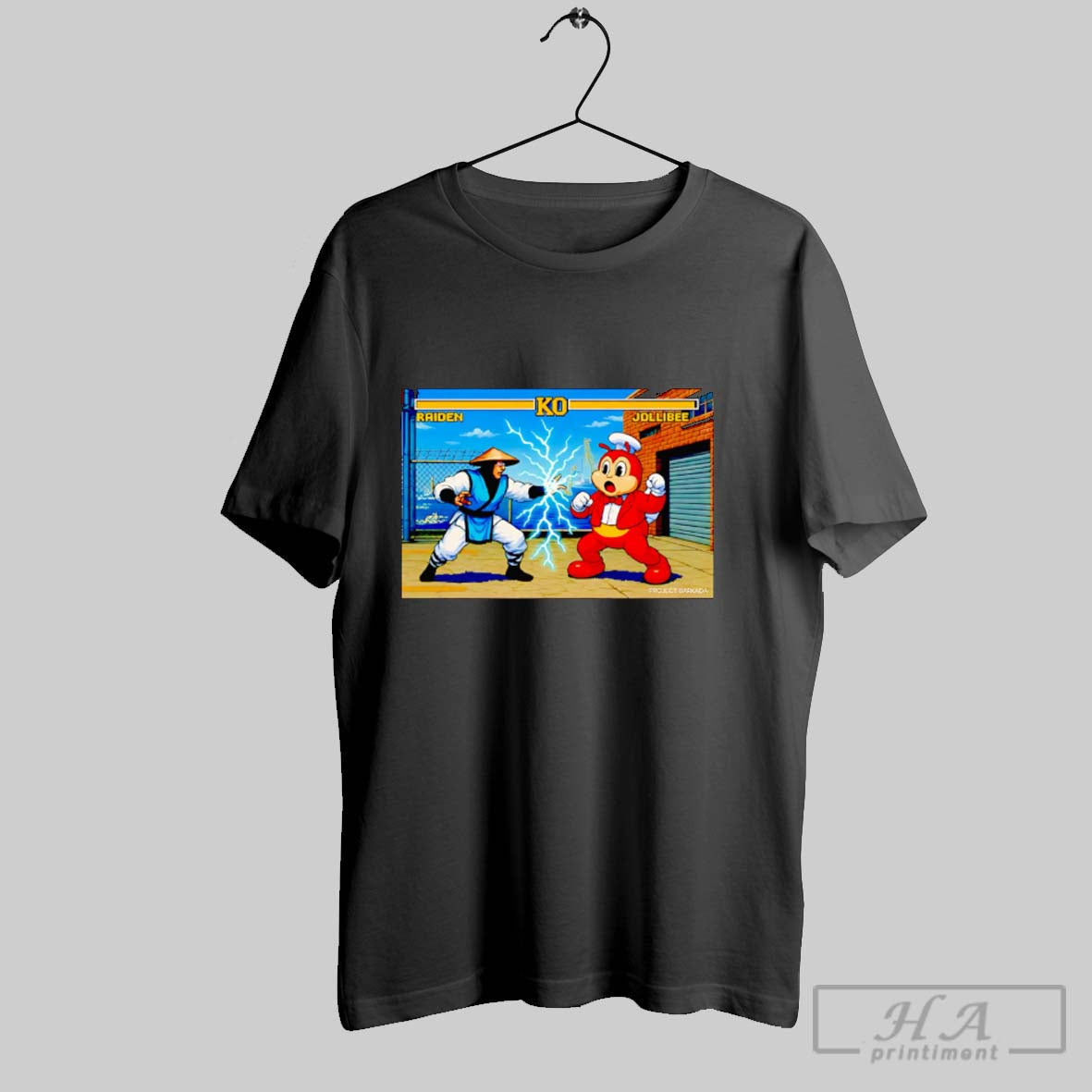 Official Raiden Vs Jollibee Retro Game - Adult & Kids T-Shirts, Sweatshirts & Hoodies apparel design preview 1