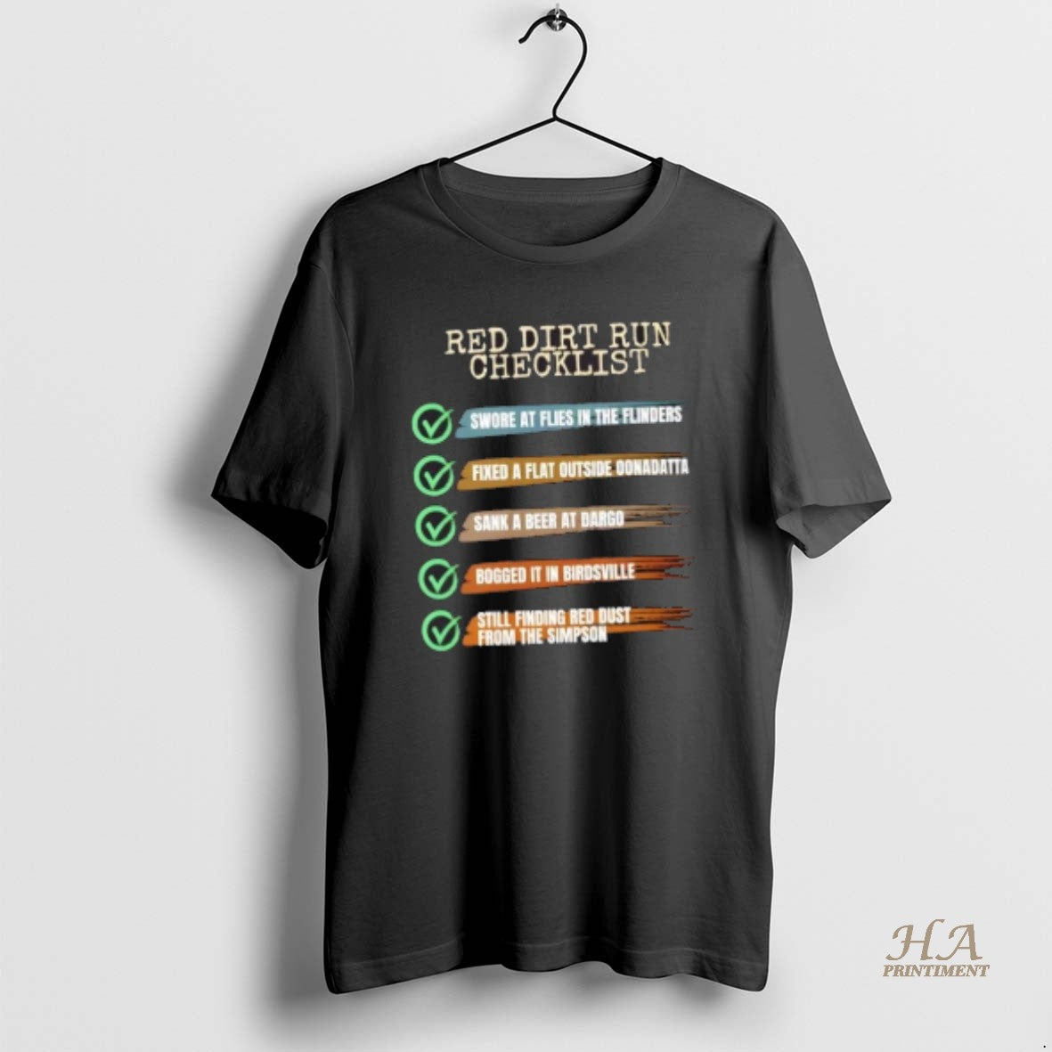 Official Red Dirt Run Checklist - Adult & Kids T-Shirts, Sweatshirts & Hoodies apparel design preview 1