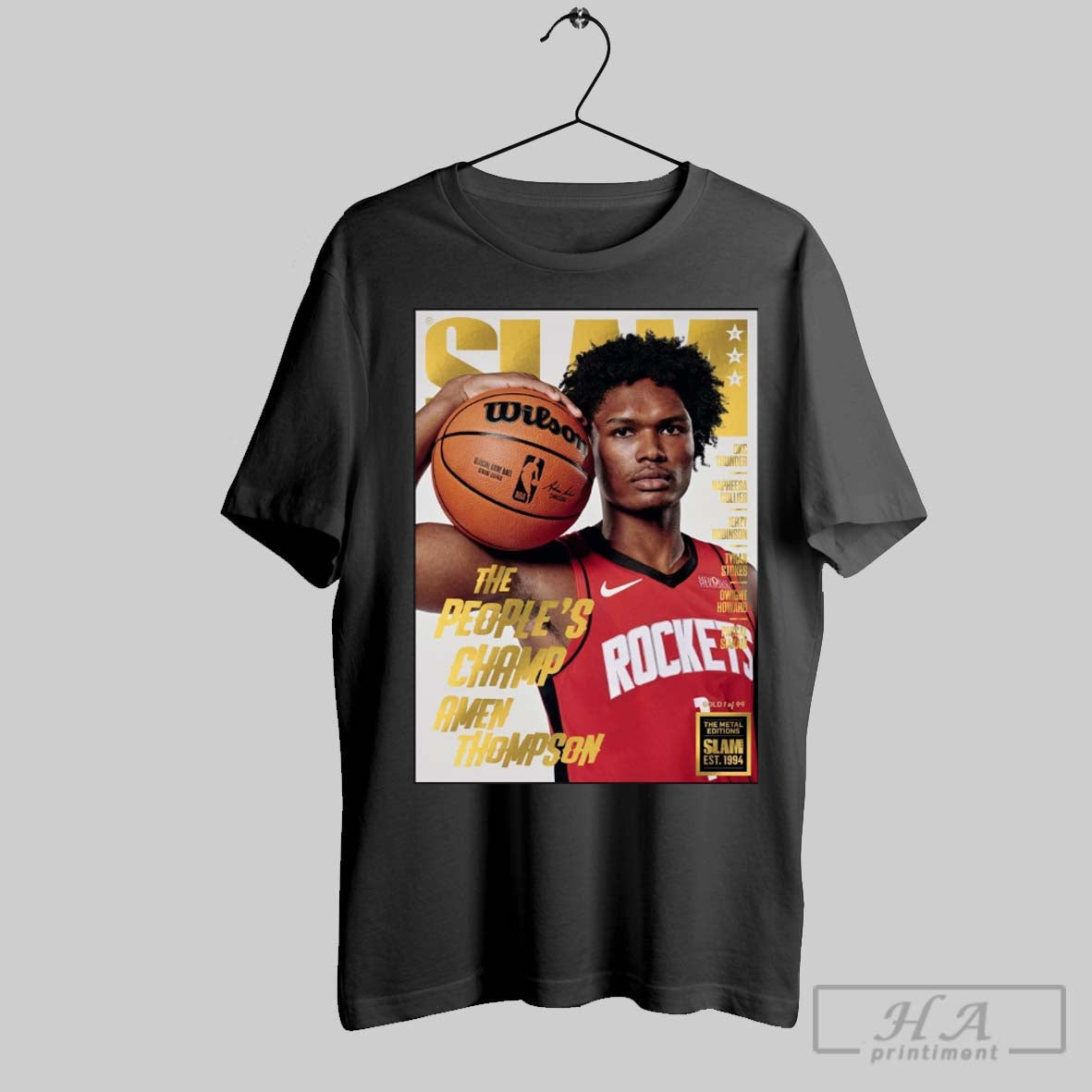 Official Slam 257 Gold Metal Amen Thompson The - Adult & Kids T-Shirts, Sweatshirts & Hoodies apparel design preview 1