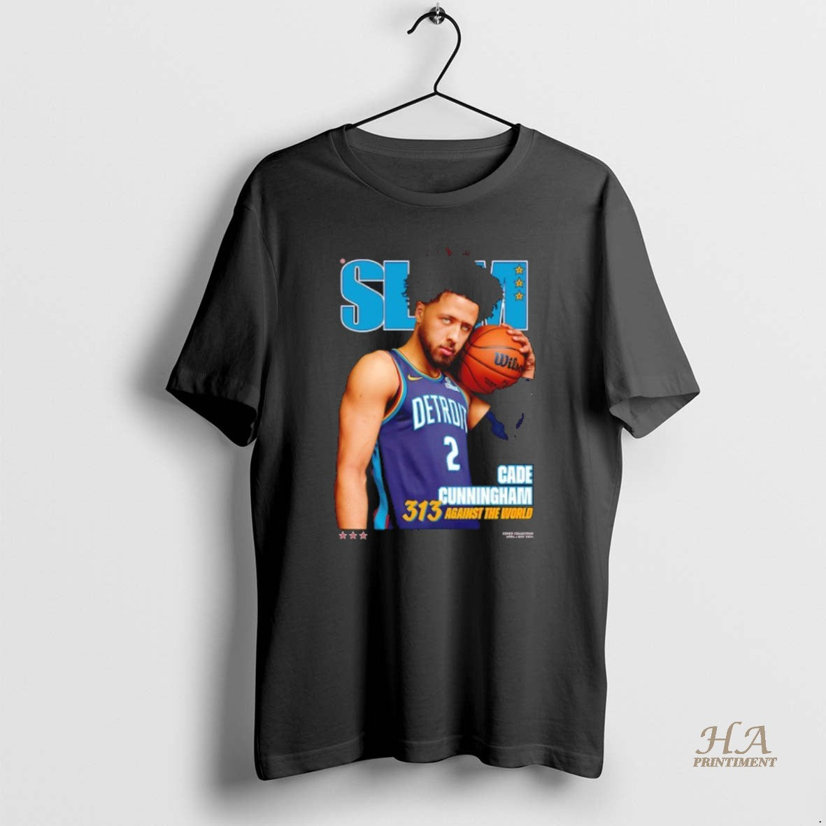 Official Slam Cade Cunningham Detroit Pistons 313 - Adult & Kids T-Shirts, Sweatshirts & Hoodies apparel design preview 1