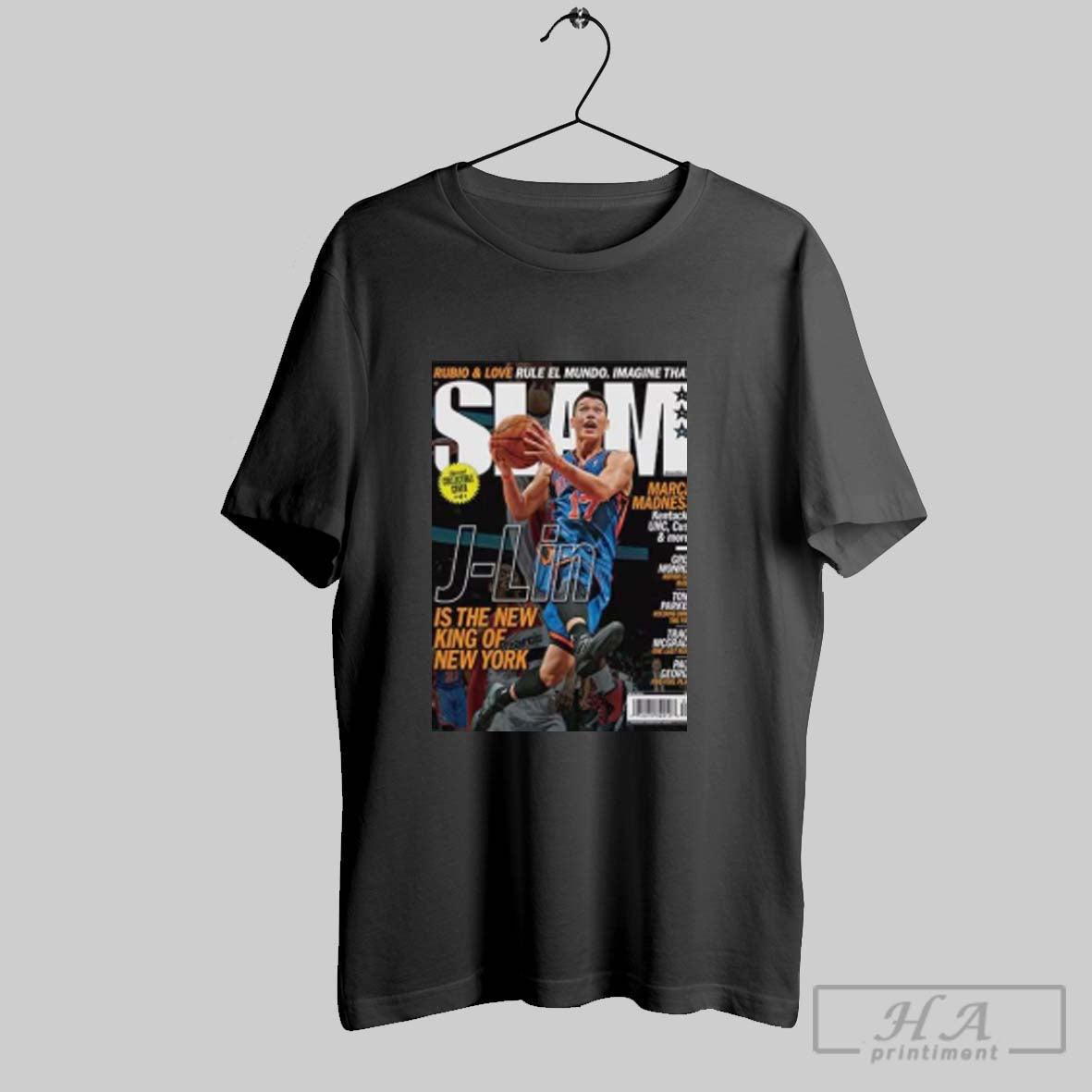 Official Slam Jeremy Lin Is The New King Of York T - Adult & Kids T-Shirts, Sweatshirts & Hoodies apparel design preview 1