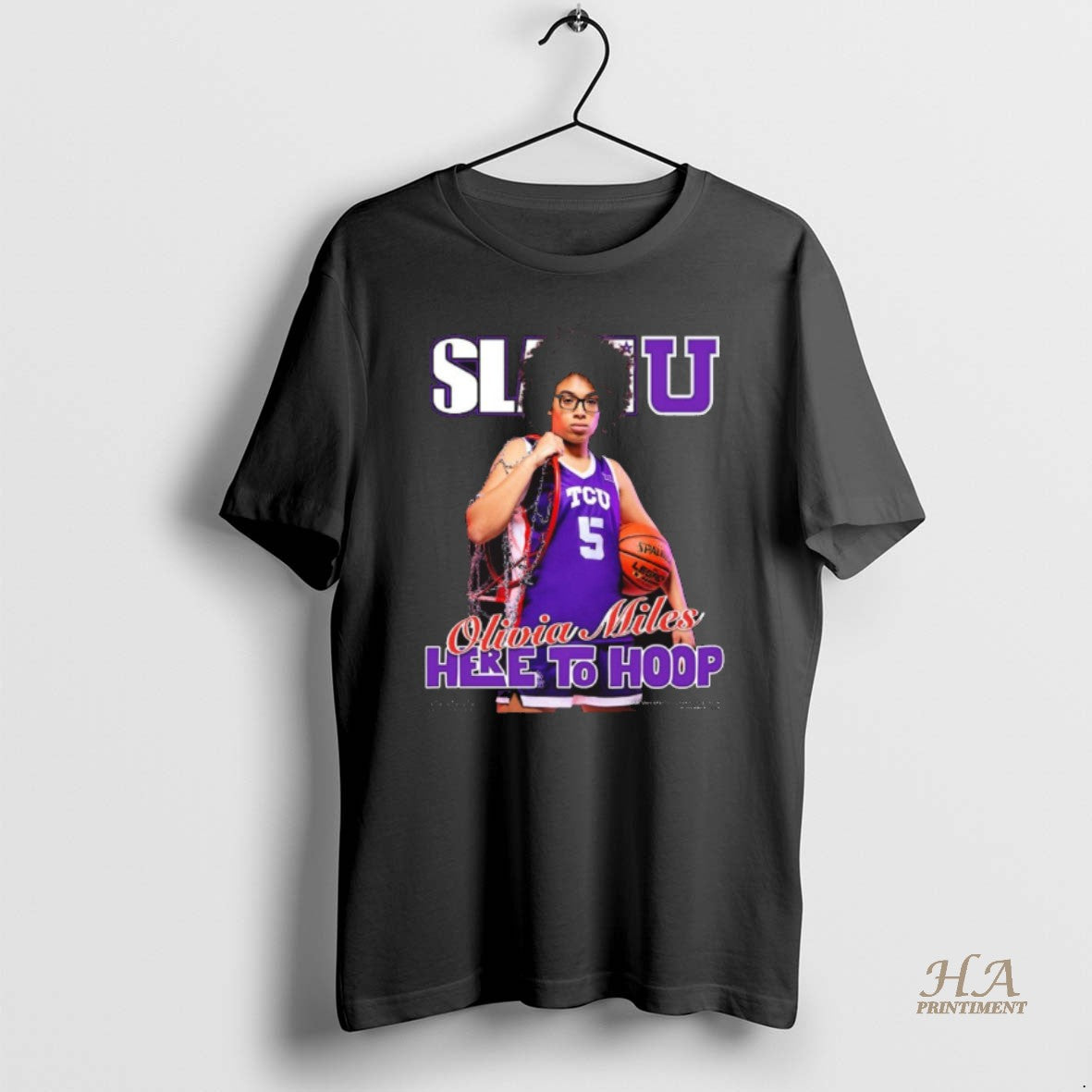 Official Slam U Cover Olivia Miles Here To Hoop Tcu - Adult & Kids T-Shirts, Sweatshirts & Hoodies apparel design preview 1