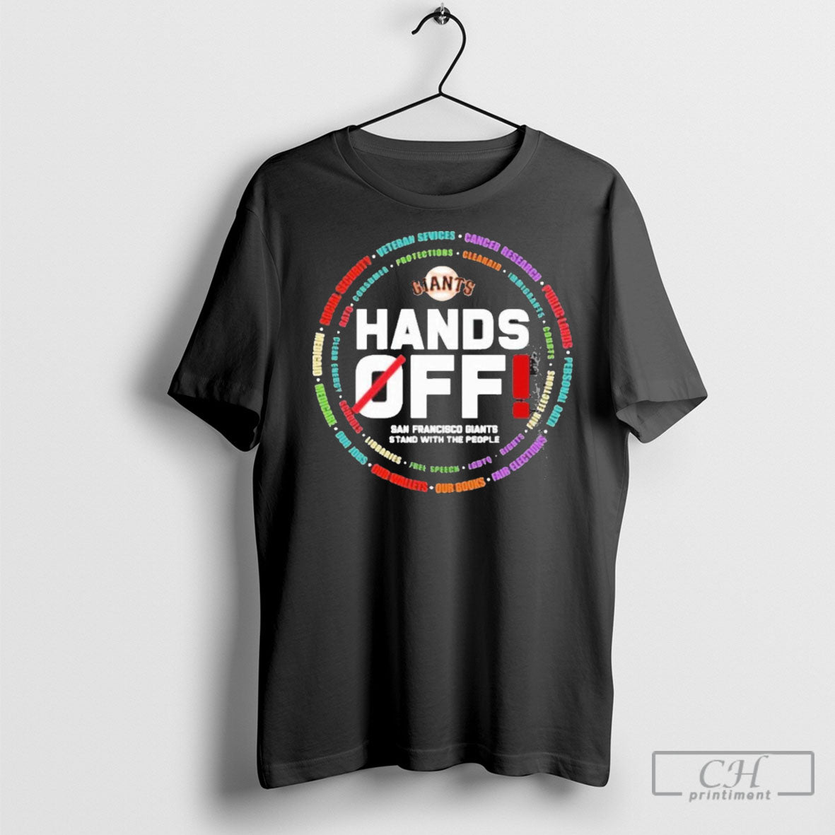 Official San Francisco Giants Logo Hands Off Seattle - Adult & Kids T-Shirts, Sweatshirts & Hoodies apparel design preview 1