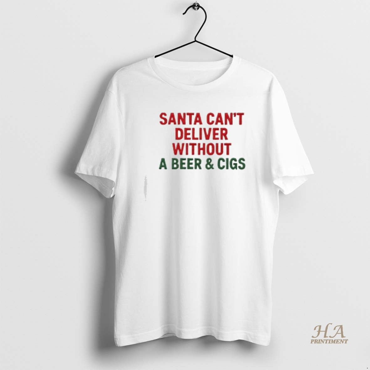 Official Santa Cant Deliver Without A Beer Cigs - Adult & Kids T-Shirts, Sweatshirts & Hoodies apparel design preview 1
