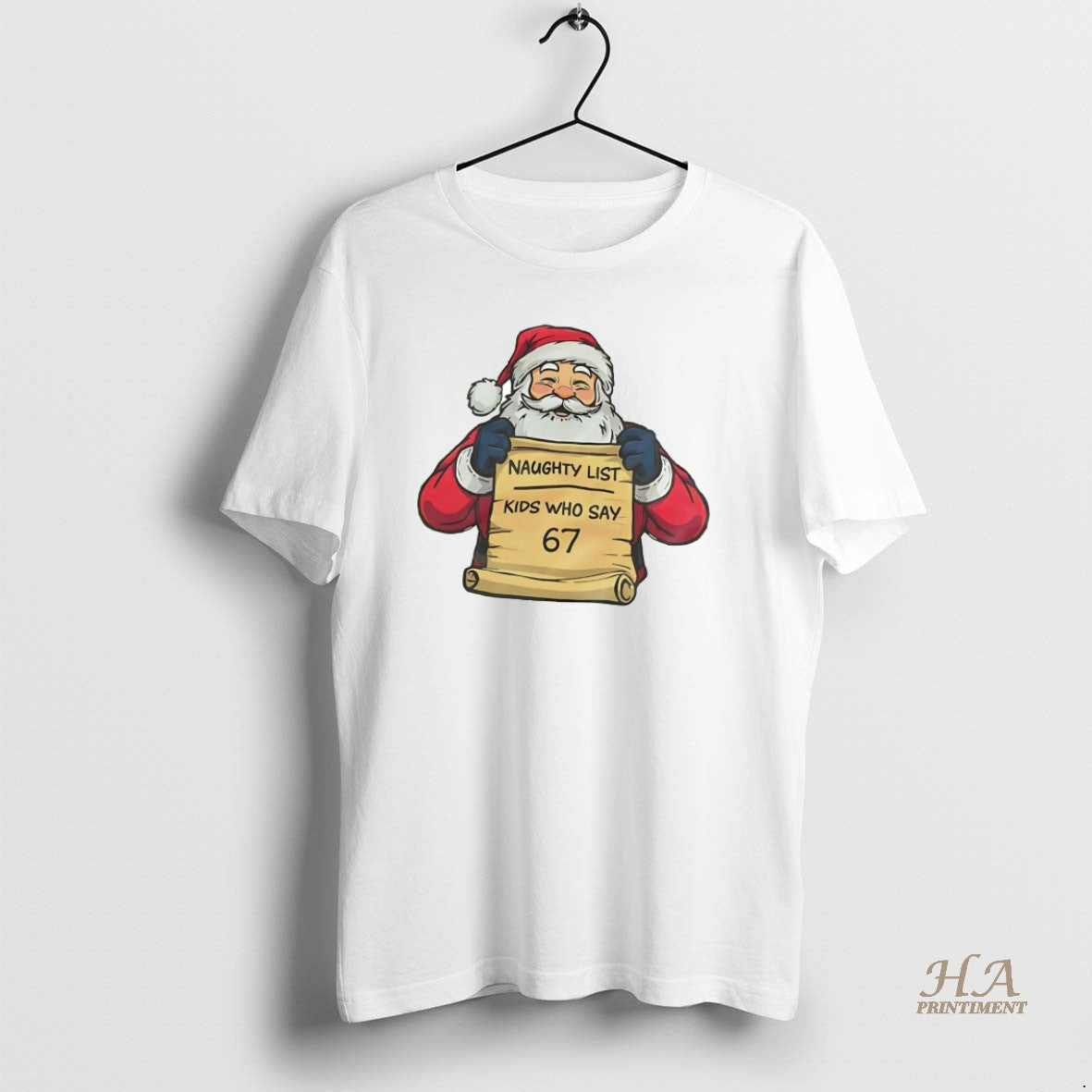 Official Santa Naughty List Kids Who Say 67 Christmas - Adult & Kids T-Shirts, Sweatshirts & Hoodies apparel design preview 1