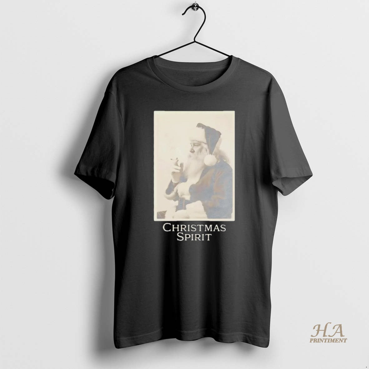 Official Santa Smoking Christmas Spirit - Adult & Kids T-Shirts, Sweatshirts & Hoodies apparel design preview 1