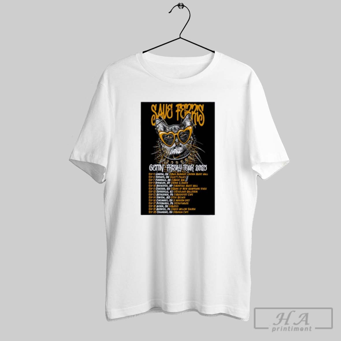 Official Save Terris Gettin Frisky Tour 2025 Poster T - Adult & Kids T-Shirts, Sweatshirts & Hoodies apparel design preview 1