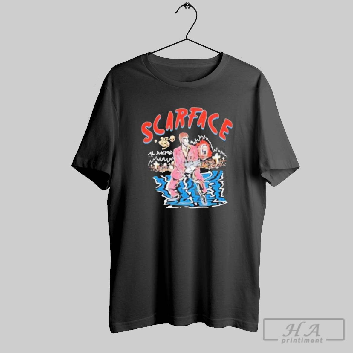 Official Scarface Al Pacino Skeleton - Adult & Kids T-Shirts, Sweatshirts & Hoodies apparel design preview 1