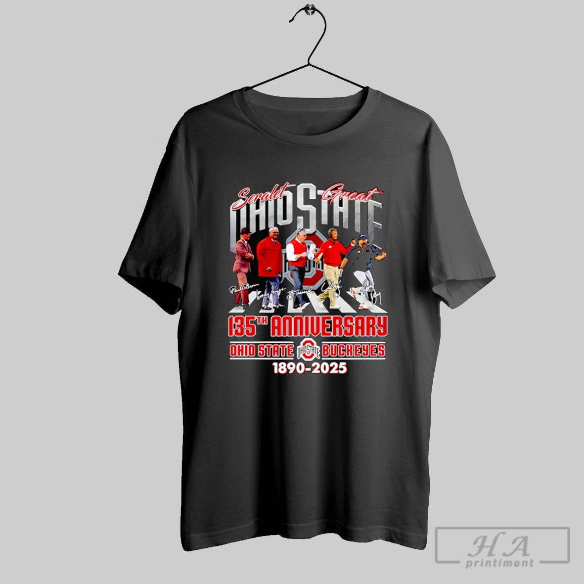 Official Scarlet Great Ohio State 135th Anniversary - Adult & Kids T-Shirts, Sweatshirts & Hoodies apparel design preview 1