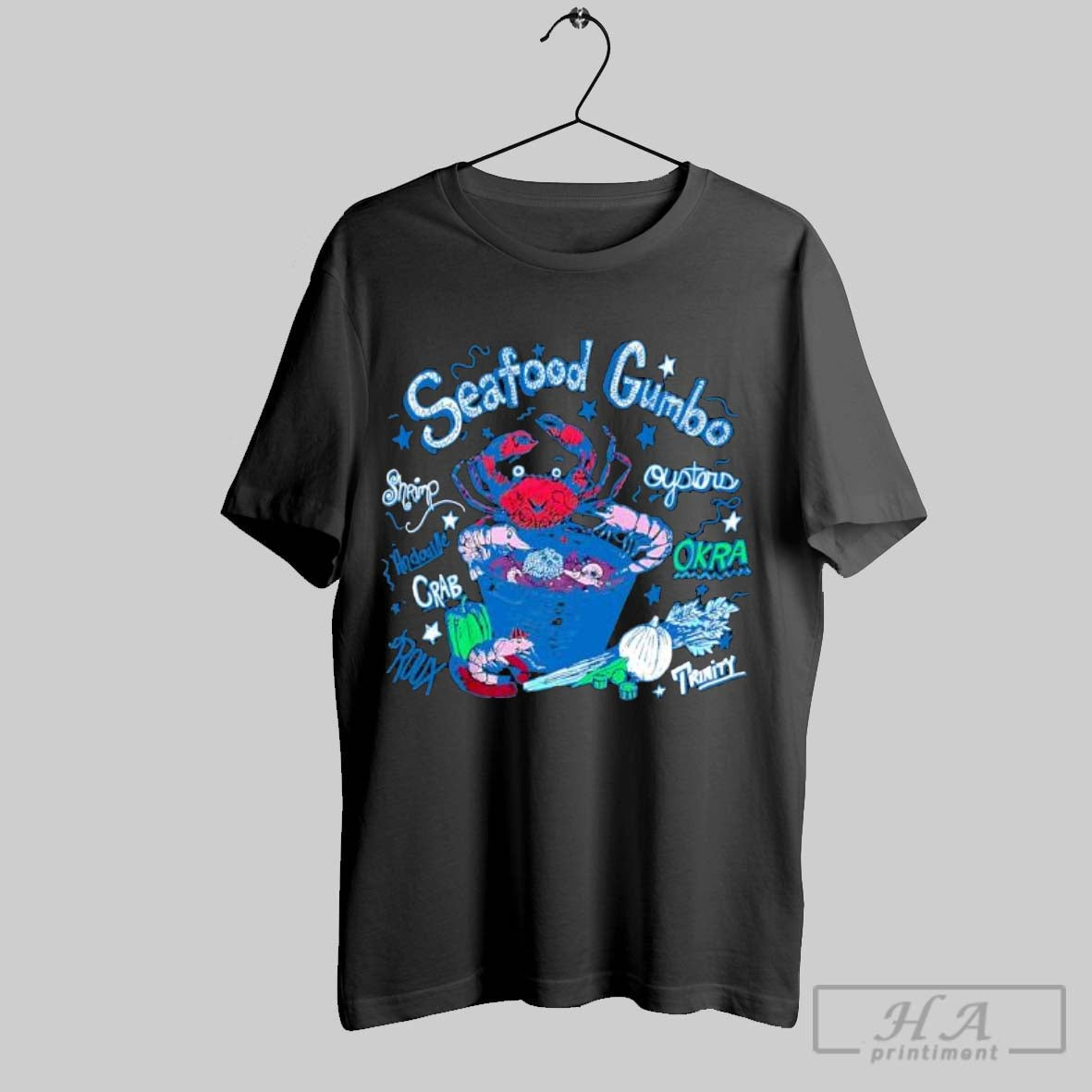 Official Seafood Gumbo Shrimp Andouille Crab Roux - Adult & Kids T-Shirts, Sweatshirts & Hoodies apparel design preview 1