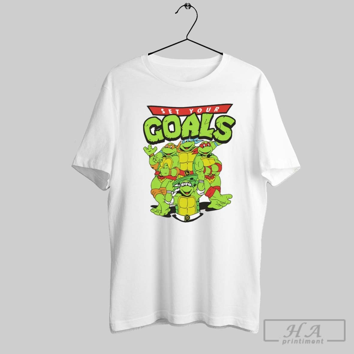 Official Set Your Goals Ninja Turtles - Adult & Kids T-Shirts, Sweatshirts & Hoodies apparel design preview 1