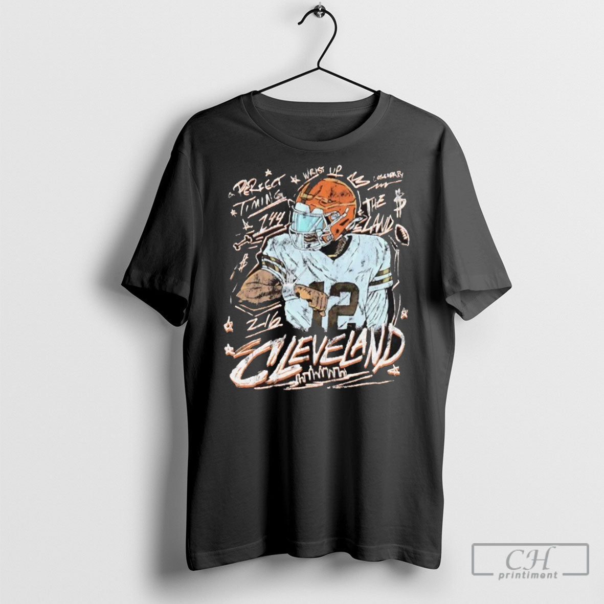Official Shedeur Sanders Perfect Timing Cleveland - Adult & Kids T-Shirts, Sweatshirts & Hoodies apparel design preview 1