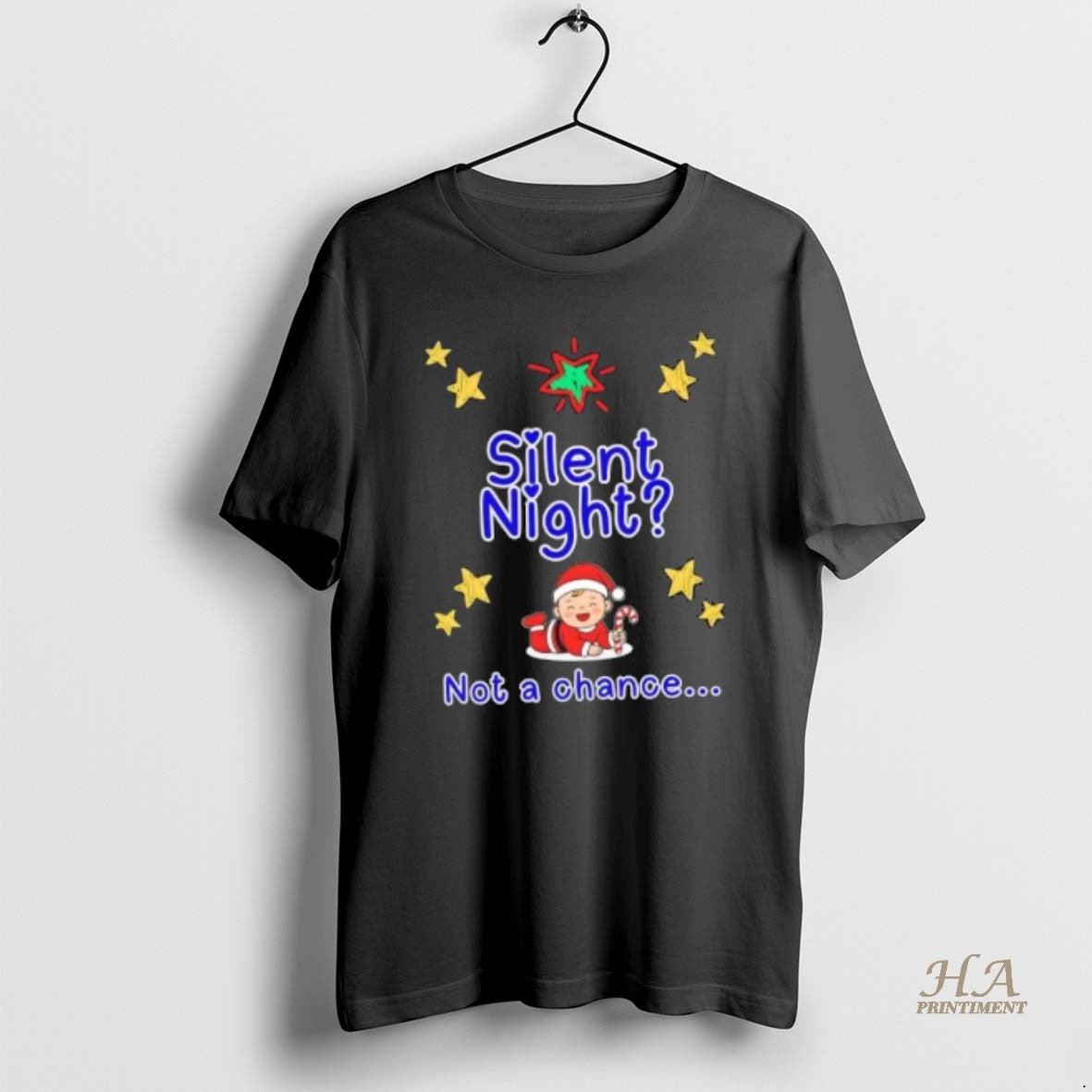 Official Silent Night Not A Chance Christmas - Adult & Kids T-Shirts, Sweatshirts & Hoodies apparel design preview 1