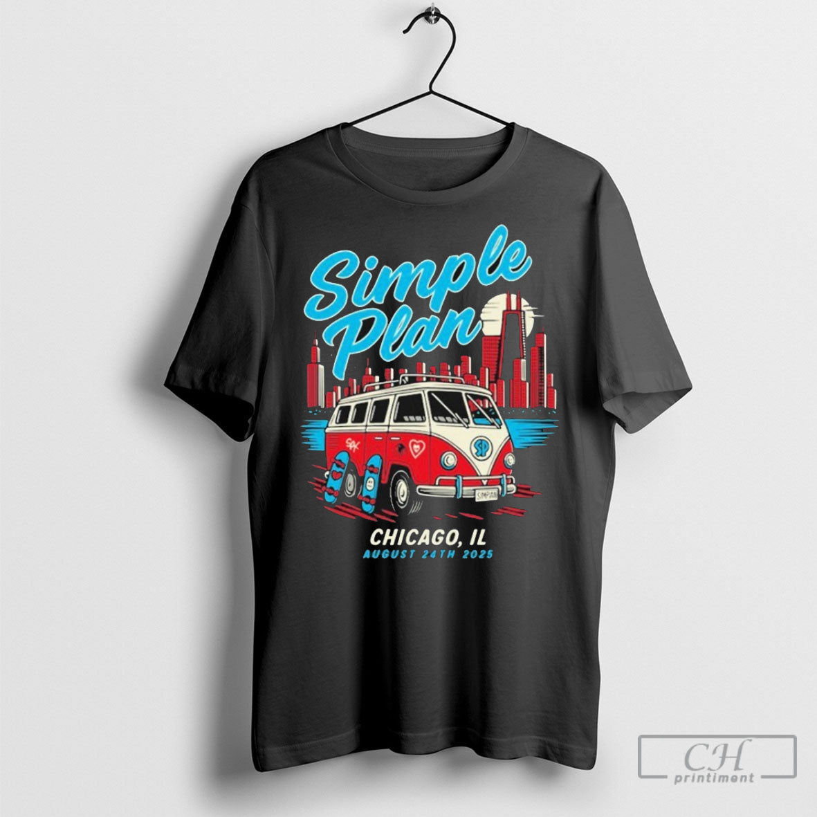 Official Simple Plan 08 24 2025 Tour Chicago Il - Adult & Kids T-Shirts, Sweatshirts & Hoodies apparel design preview 1