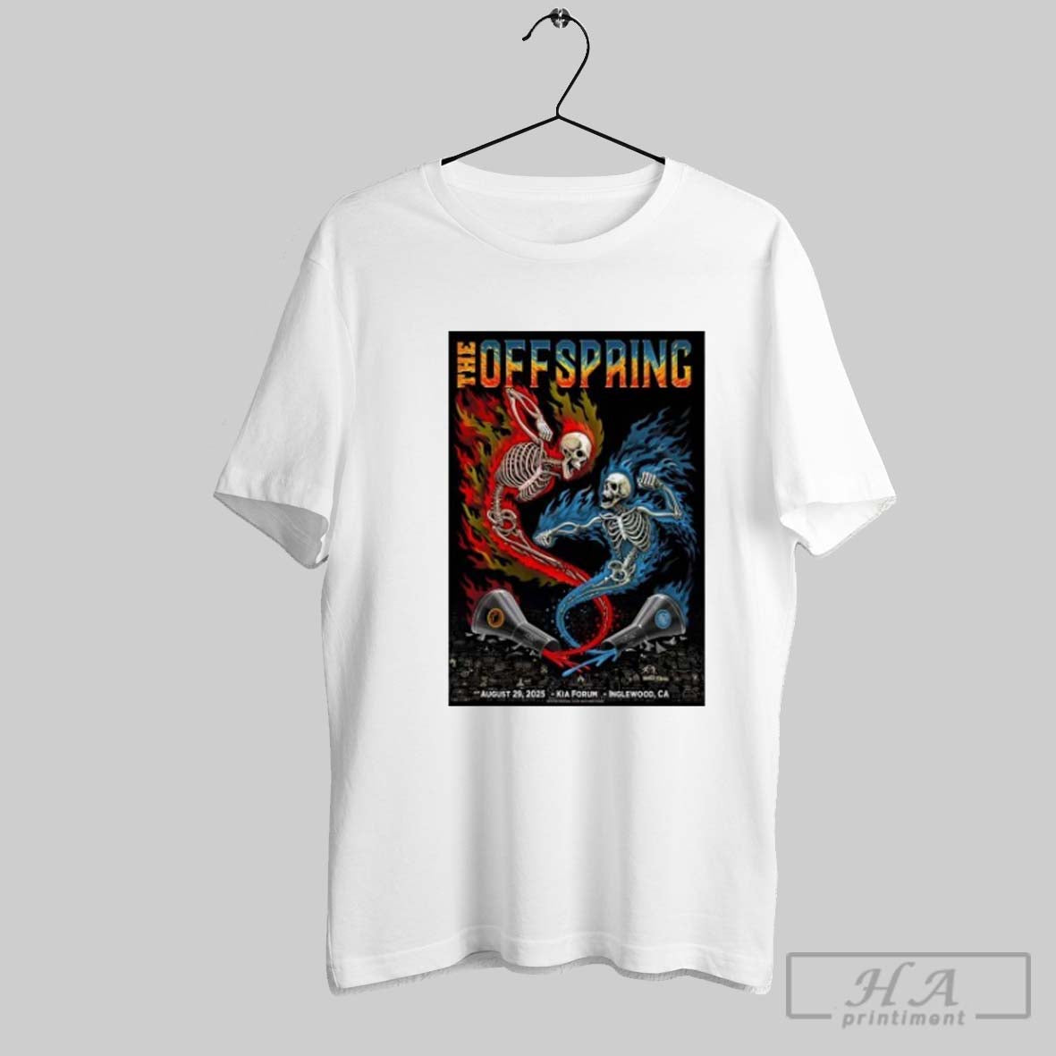 Official Skeleton The Offspring Kia Forum Inglewood - Adult & Kids T-Shirts, Sweatshirts & Hoodies apparel design preview 1