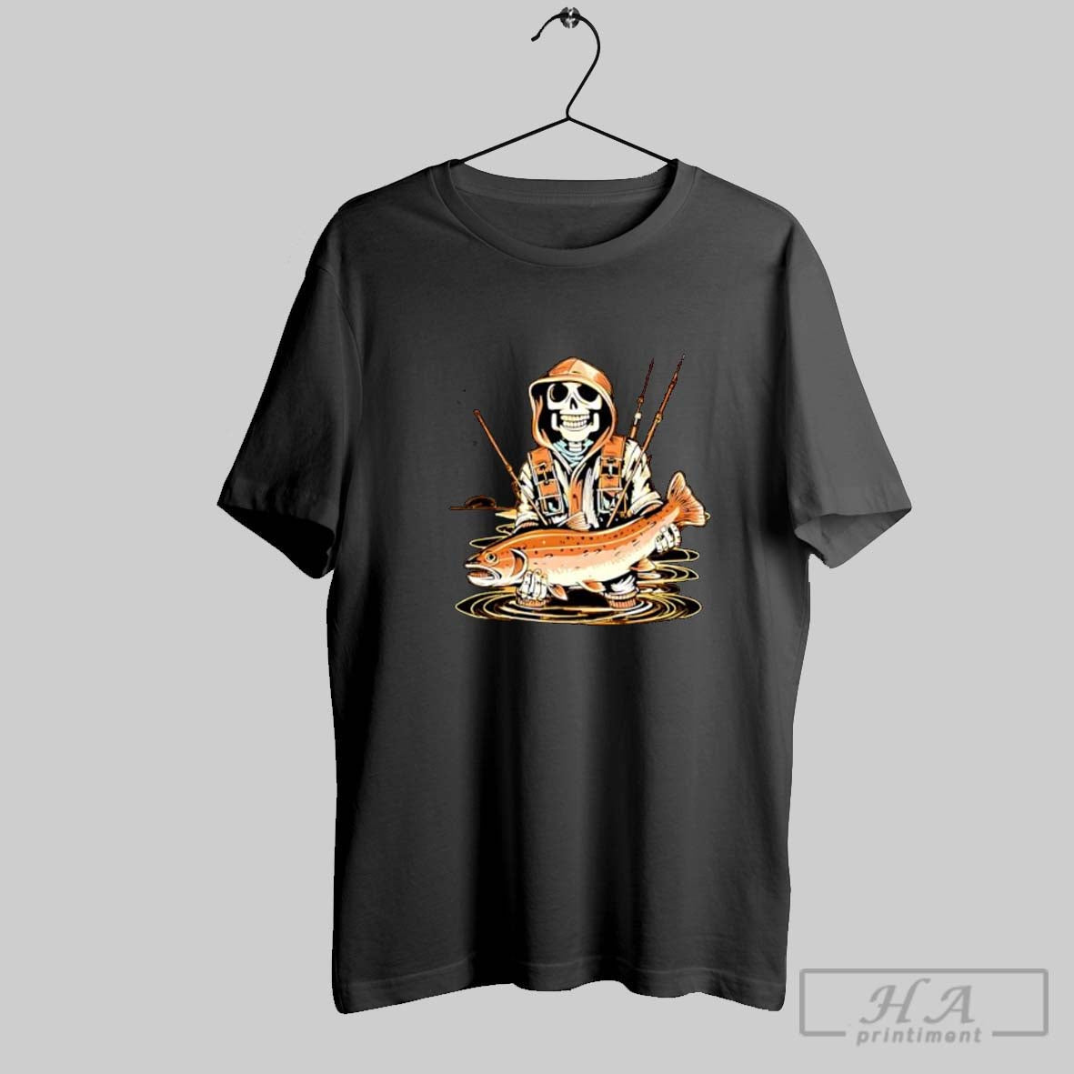 Official Skeleton Death Fishing 2025 - Adult & Kids T-Shirts, Sweatshirts & Hoodies apparel design preview 1