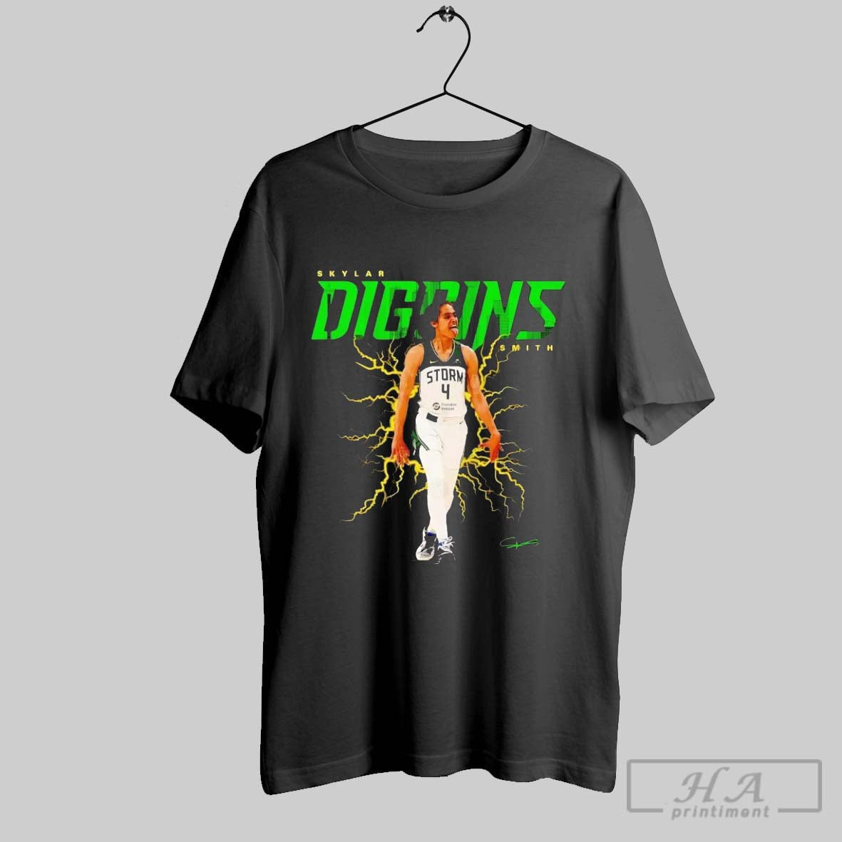Official Skylar Diggins Smith Celebration Electric - Adult & Kids T-Shirts, Sweatshirts & Hoodies apparel design preview 1