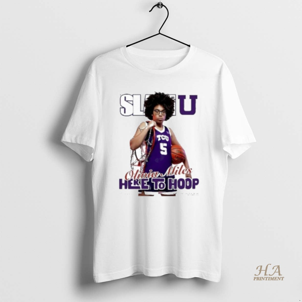 Official Slamu Olivia Miles Here To Hoop Circle - Adult & Kids T-Shirts, Sweatshirts & Hoodies apparel design preview 1