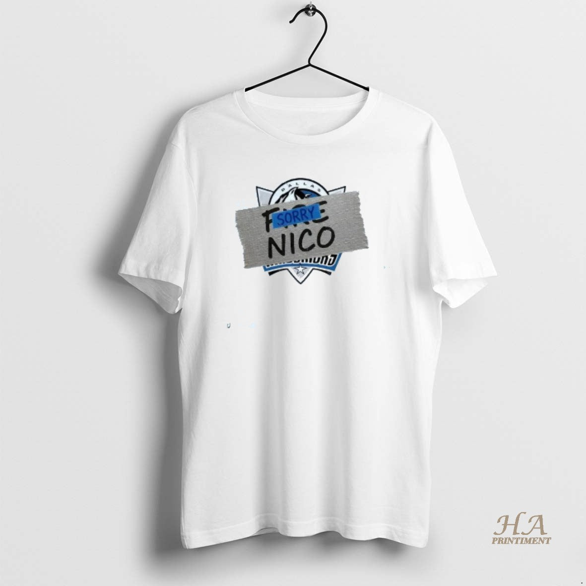 Official Sorry Nico Tape Dallas Mavericks - Adult & Kids T-Shirts, Sweatshirts & Hoodies apparel design preview 1