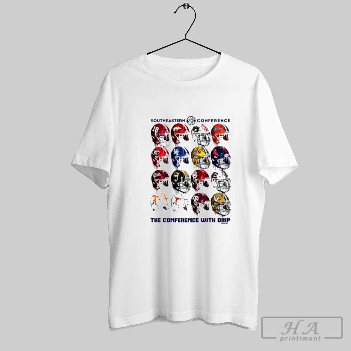 Official Southeastern Conference Drippy Helmets 16 - Adult & Kids T-Shirts, Sweatshirts & Hoodies apparel design preview 1