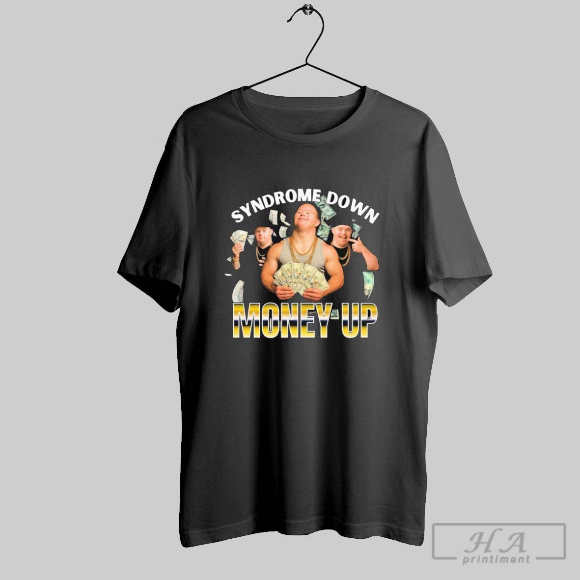 Official Syndrome Down Money Up - Adult & Kids T-Shirts, Sweatshirts & Hoodies apparel design preview 1