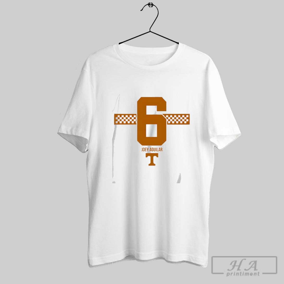 Official Tennessee Football Joey Aguilar 6 Stripe - Adult & Kids T-Shirts, Sweatshirts & Hoodies apparel design preview 1