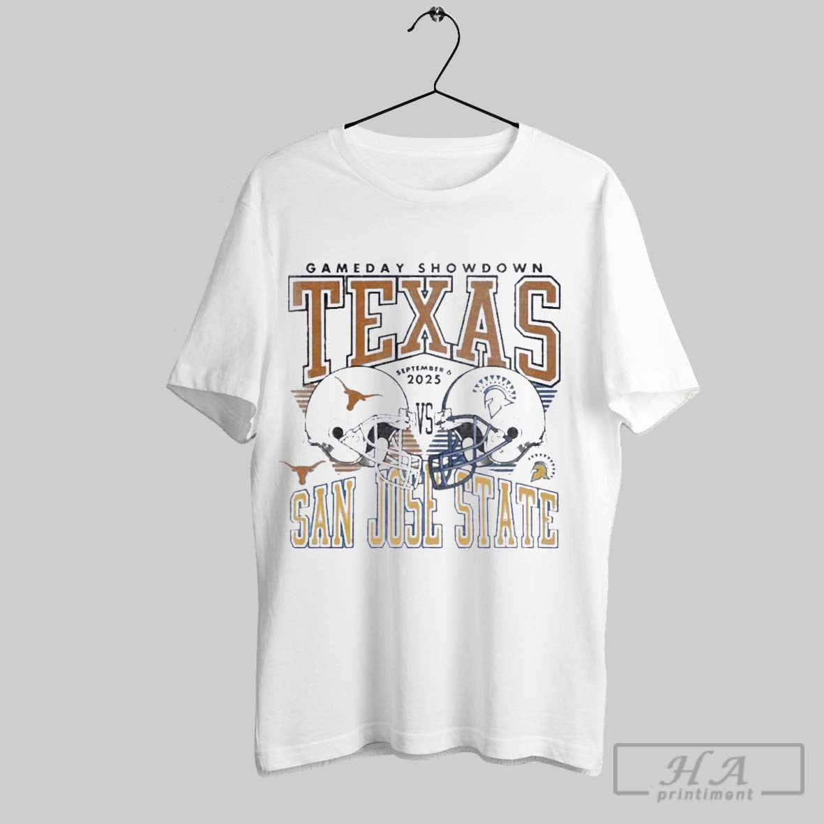 Official Texas Longhorns Vs San Jose State Spartans - Adult & Kids T-Shirts, Sweatshirts & Hoodies apparel design preview 1