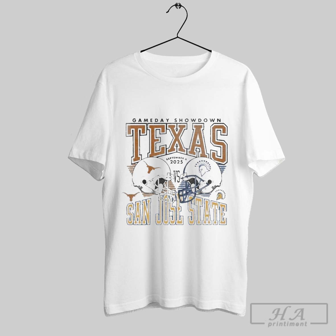 Official Texas Longhorns Vs San Jose State Spartans - Adult & Kids T-Shirts, Sweatshirts & Hoodies apparel design preview 1