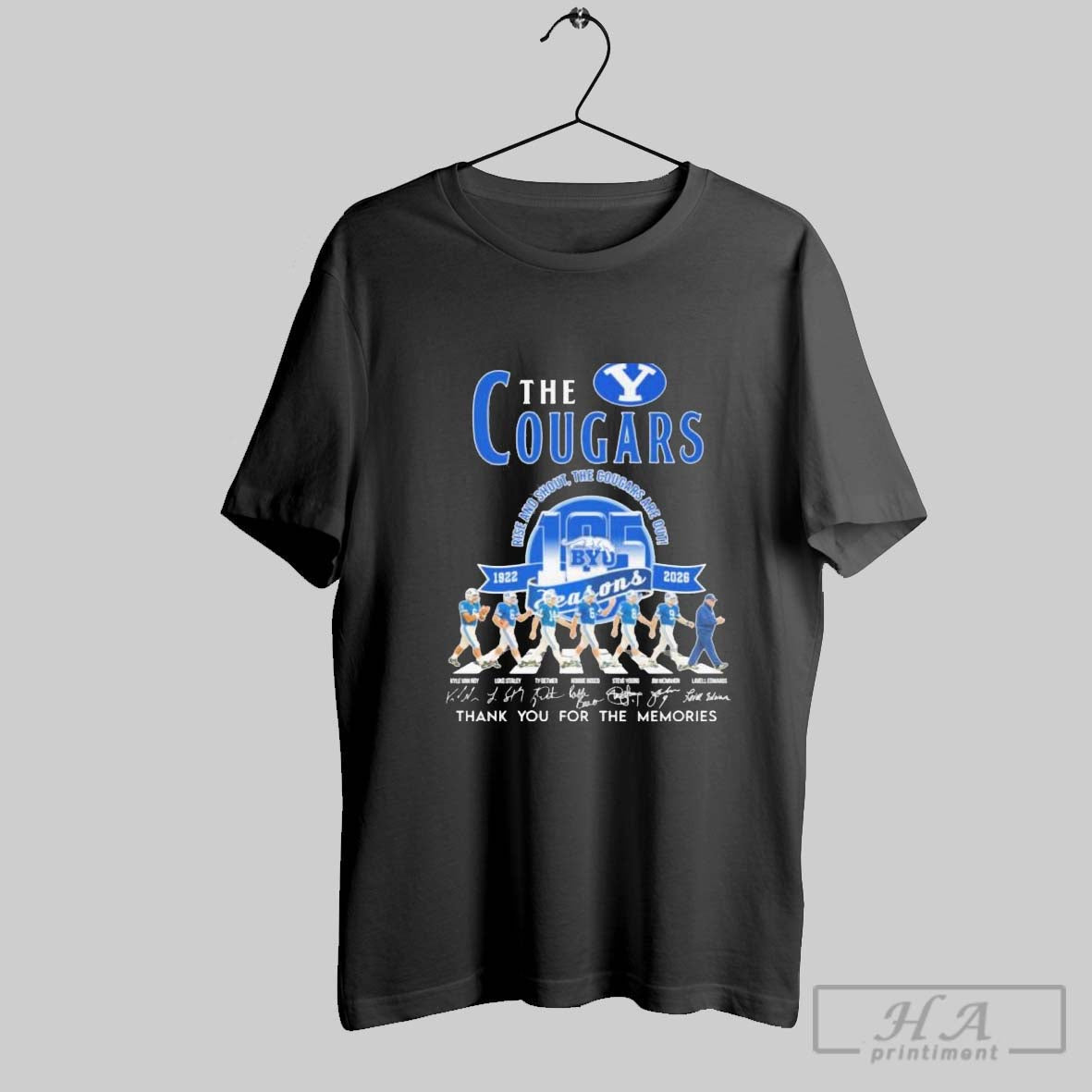 Official The Byu Cougars Abbey Road 105 Seasons - Adult & Kids T-Shirts, Sweatshirts & Hoodies apparel design preview 1