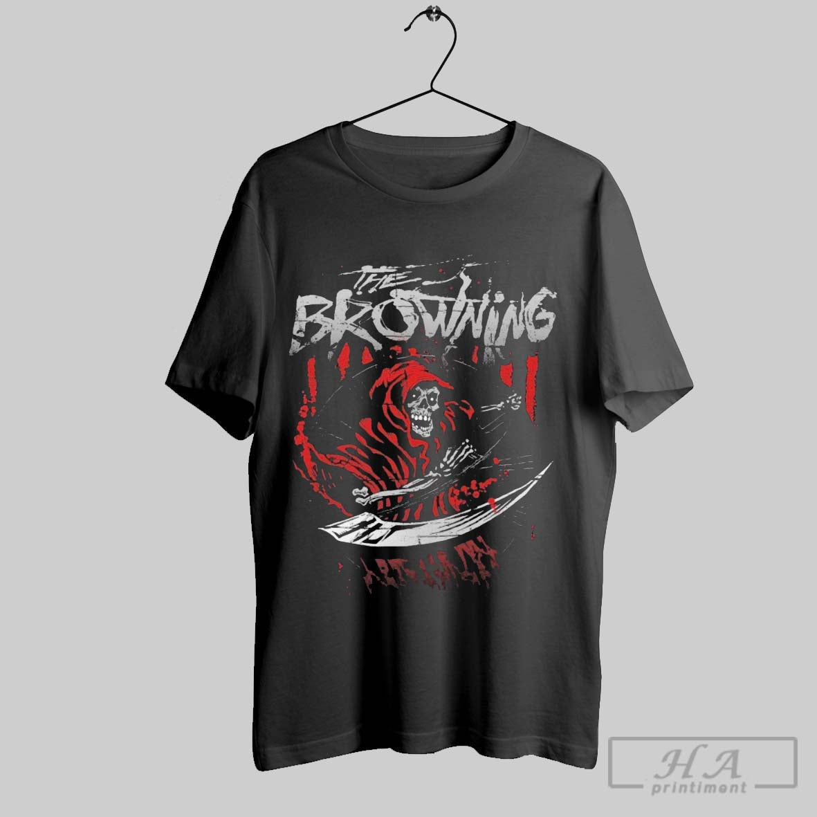 Official The Browning I Will Never Fear Death Grim - Adult & Kids T-Shirts, Sweatshirts & Hoodies apparel design preview 1