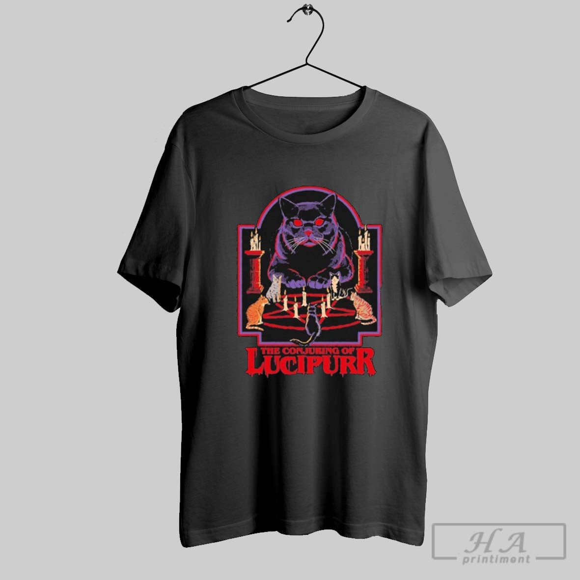 Official The Conjuring Of Lucipurr Cat Candle - Adult & Kids T-Shirts, Sweatshirts & Hoodies apparel design preview 1